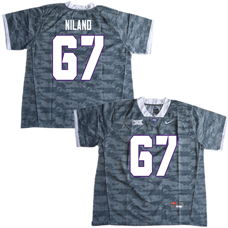 Men #67 Jack Niland TCU Horned Frogs College Football Jerseys Sale-Gray - Click Image to Close